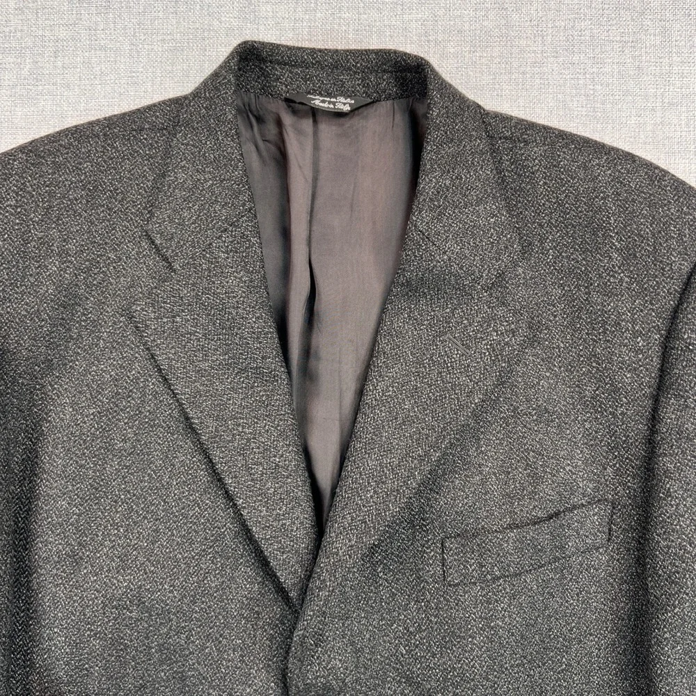 Pronto‎ Uomo Italian Wool Sport Coat Blazer Men 44L Charcoal Tweed Made in Italy